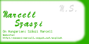 marcell szaszi business card